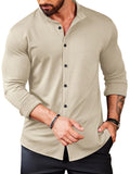 Casual Wrinkle Free Button Shirt (US Only) Shirts coofandy Light Khaki S