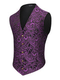 Luxury Paisley Tuxedo Vest (US Only) Vest coofandy Purple S