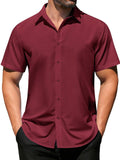 Casual Business Wrinkle Free Shirt Shirts coofandy Wine Red S