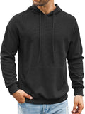 Classic Leisure Waffle Knit Hoodie (US Only) Hoodies coofandy Black S