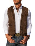 Western Cowboy Fringe Suede Vest (US Local) Vest coofandy Coffee S