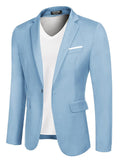Casual Classic Suit Jacket (US Local) Blazer coofandy Light Blue S