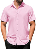 Casual Business Wrinkle Free Shirt Shirts coofandy Pink S