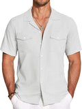 Casual Cuban Collar Summer Shirt (US Only) Shirts coofandy White S