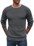 Classic Waffle Knitted Pullover Sweater (US Only) Sweater coofandy Dark Grey S