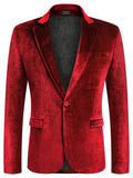Luxury Velvet Blazer Jacket (US Only) Blazer coofandy Red S