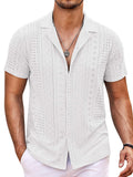 Coastal Chic Openwork Shirt (US Only) Shirts coofandy White S