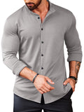 Casual Wrinkle Free Button Shirt (US Only) Shirts coofandy Grey S