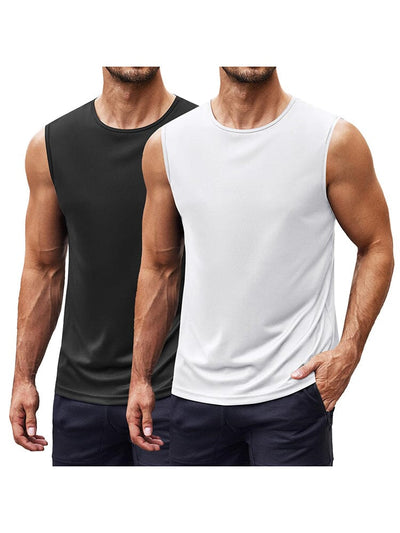 Athletic Quick-Dry 2-Pack Tank Top (US Only) Tank Tops coofandy Black/White S 