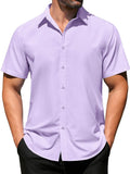 Casual Business Wrinkle Free Shirt Shirts coofandy Light Purple S