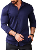 Casual Wrinkle Free Button Shirt (US Only) Shirts coofandy Navy Blue S