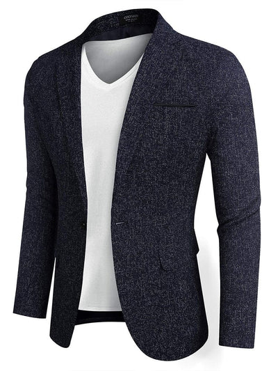 Slim Fit One Button Blazer Jacket (US Only) Blazer coofandy Blue S 