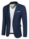 Casual Classic Suit Jacket (US Local) Blazer coofandy Royal Blue S
