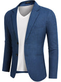 Classic Two Button Suit Jacket (US Only) Blazer coofandy Royal Blue S