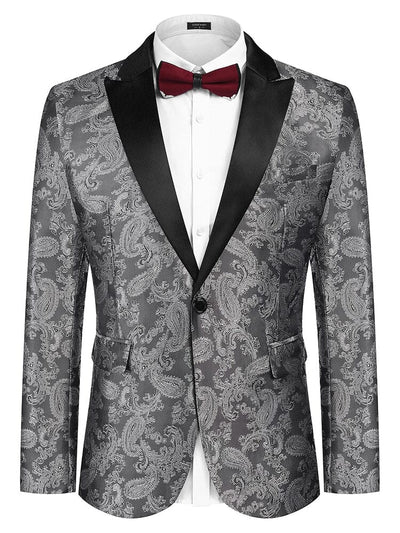 Floral Tuxedo Paisley Suit Jacket (US Only) Blazer coofandy 