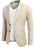 Classic Two Button Suit Jacket (US Only) Blazer coofandy Light Khaki S