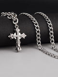 Stylish Crucifix Pendant with Chain Necklace coofandy