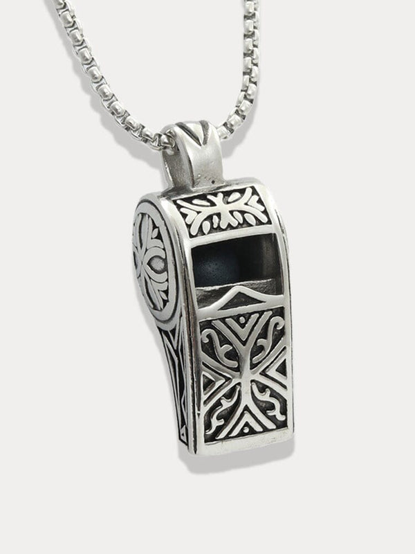 Vintage Whistles Pendant with Chain Necklace coofandy Silver F