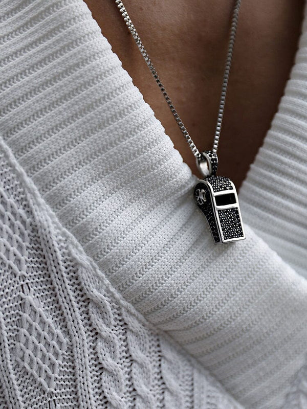 Titanium Whistle Pendant Necklace Necklace coofandystore Silver