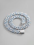 Cuban Link Chain Rhinestone Necklace Necklace coofandy Blue S (50cm/20in)
