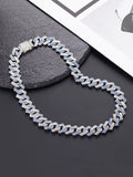 Cuban Link Chain Rhinestone Necklace Necklace coofandy