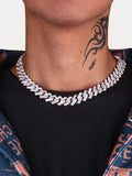 Cuban Link Chain Rhinestone Necklace Necklace coofandy
