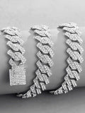 Cuban Link Chain Rhinestone Necklace Necklace coofandy