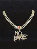 Cuban Link Chain Necklace with Pendant Necklace coofandy Gold One Size (50cm/20in)