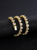 Radiant Hearts Cuba Chain Necklace coofandy
