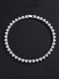 Radiant Hearts Cuba Chain Necklace coofandy Silver One Size (18")