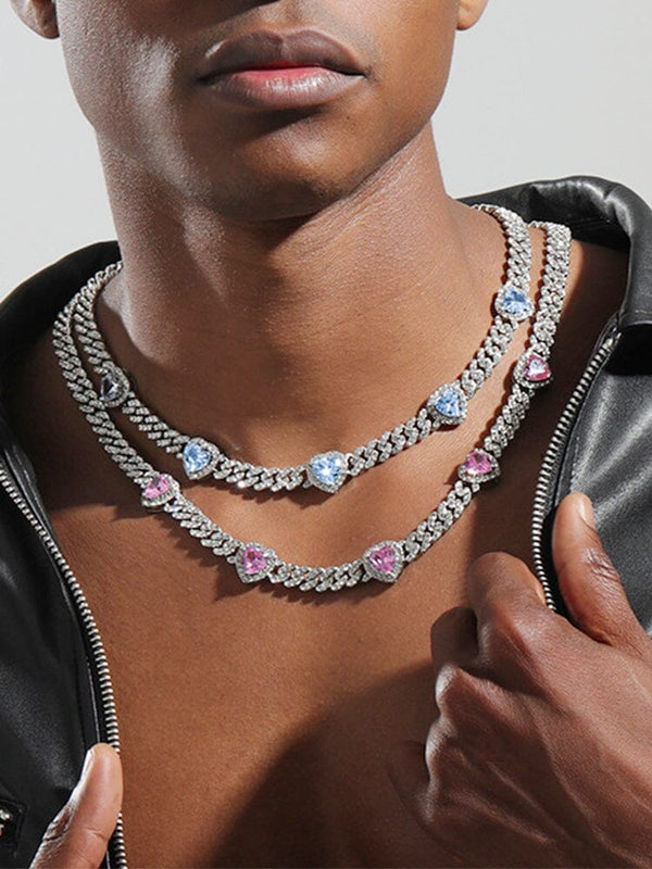 Glamour Hearts Cuba Chain Necklace coofandy