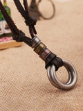 Punk Alloy Leather Pendant Necklace Necklace coofandy