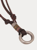 Punk Alloy Leather Pendant Necklace Necklace coofandy