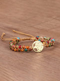 Tree of Life Pendant Woven Bracelet Accessories coofandy PAT2 One Size