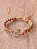 Tree of Life Pendant Woven Bracelet Accessories coofandy PAT6 One Size