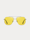 Fashion Rectangular Polarized Sunglasses Accessories coofandy Silver/Yellow One Size