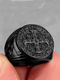 Vintage Signet Style Crucifix Rings Accessories coofandy Black One Size