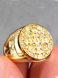 Vintage Signet Style Crucifix Rings Accessories coofandy Gold One Size
