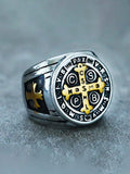 Vintage Signet Style Crucifix Rings Accessories coofandy