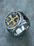 Vintage Signet Style Crucifix Rings Accessories coofandy