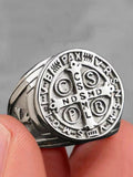 Vintage Signet Style Crucifix Rings Accessories coofandy Silver One Size