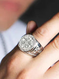 Vintage Signet Style Crucifix Rings Accessories coofandy