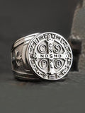 Vintage Signet Style Crucifix Rings Accessories coofandy