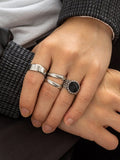 Simple 4Pcs Stacking Rings Set Accessories coofandy