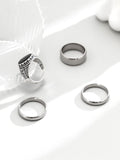 Simple 4Pcs Stacking Rings Set Accessories coofandy
