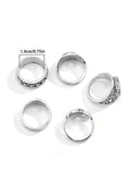 5Pcs Gothic Stacking Rings Set Accessories coofandy