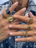 6Pcs Skull Stacking Rings Set Accessories coofandy