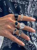 6Pcs Skull Stacking Rings Set Accessories coofandy