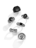 6Pcs Skull Stacking Rings Set Accessories coofandy