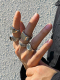 5Pcs Punk Carved Rings Set Accessories coofandy
